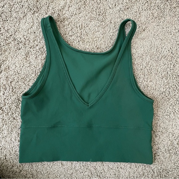 Lululemon Power Pivot tank top in everglade green ribbed size 10 - Picture 7 of 11